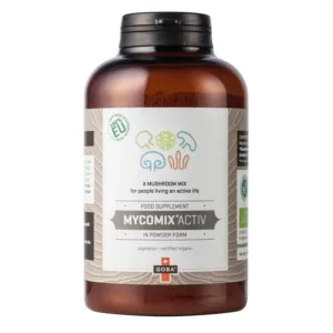 Pet zdravilnih gliv v izdelku MycoMix®Activ: Cordyceps, Ganoderma lucidum, Lentinula edodes, Grifola frondosa, Agaricus blazei.