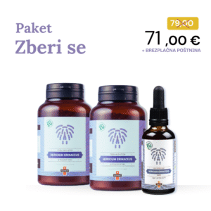 Paket "Zberi se" - GOBA prehranska dopolnila iz Hericium erinaceus